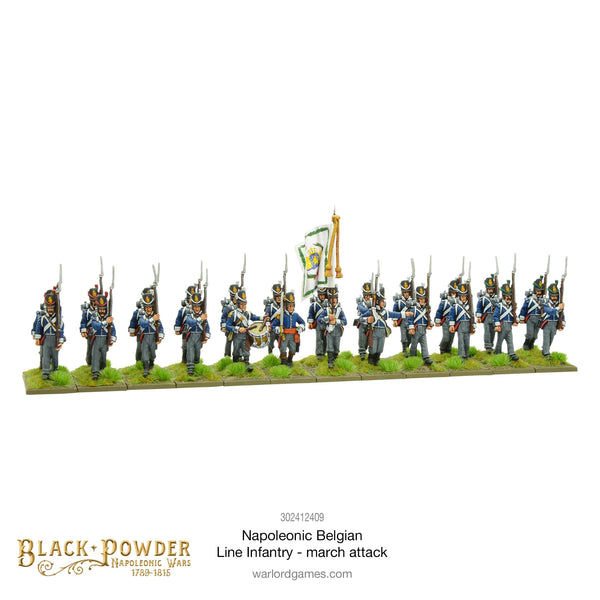Napoleonic Belgian Line Infantry march attack