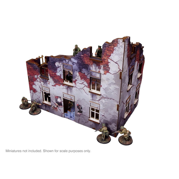 WW2 Ostfront Stalingrad Apartment Block Front (1) (28mm) PREPAINTED