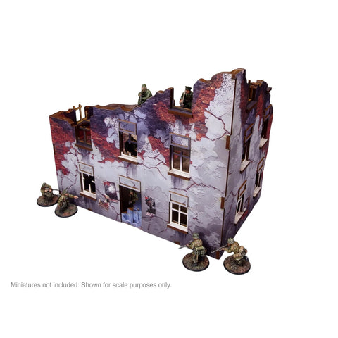 WW2 Ostfront Stalingrad Apartment Block Front (1) (28mm) PREPAINTED