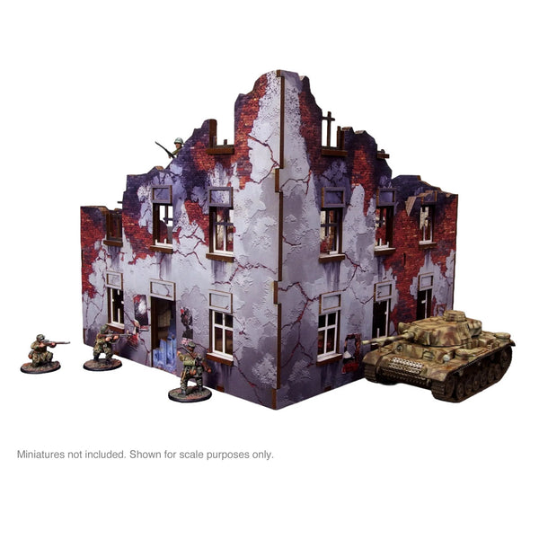 WW2 Ostfront Stalingrad Apartment Block Front (1) (28mm) PREPAINTED