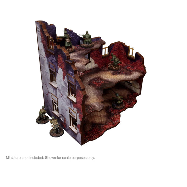 WW2 Ostfront Stalingrad Apartment Block Front (1) (28mm) PREPAINTED