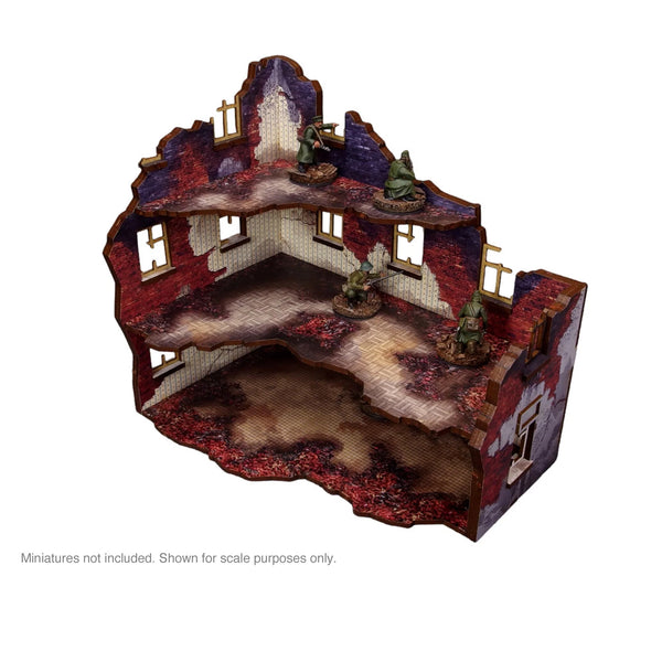 WW2 Ostfront Stalingrad Apartment Block Front (1) (28mm) PREPAINTED