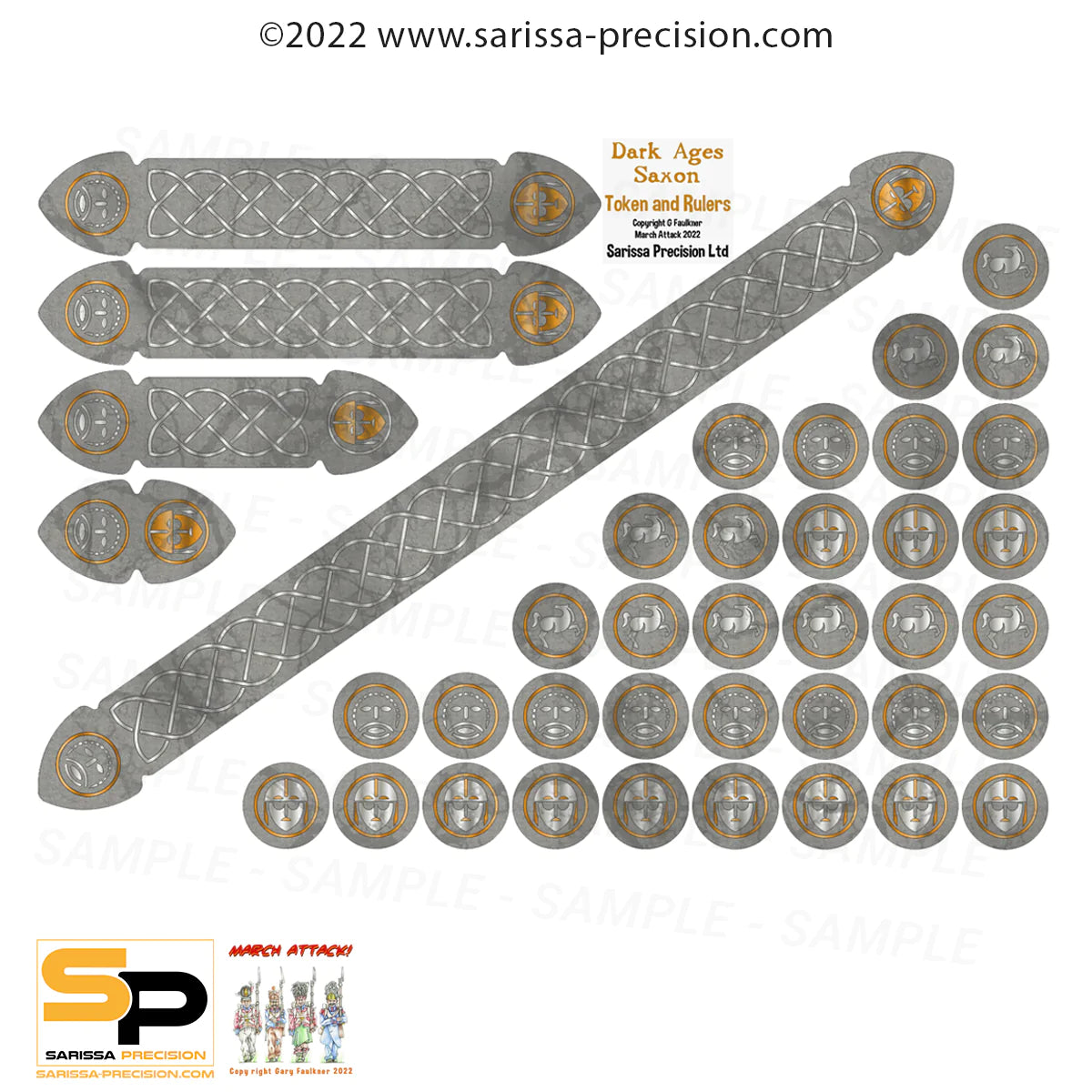 DARK AGES SAXON TOKEN & RULER SET – FULL COLOUR