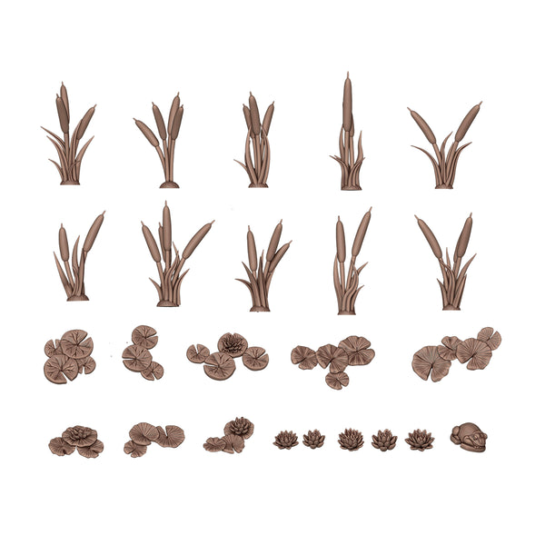 WATER LILIES & CATTAILS – AK BASING BITS