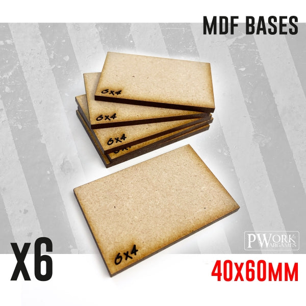 MDF Bases - 60x40mm x6 units
