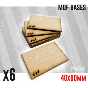 MDF Bases - 60x40mm x6 units
