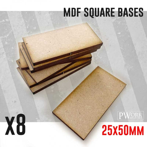 MDF Square Bases - 25x50mm x8 units