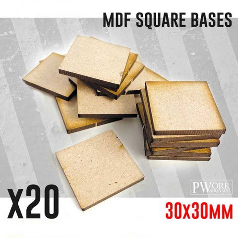 MDF Square Bases - 30x30mm x20 units