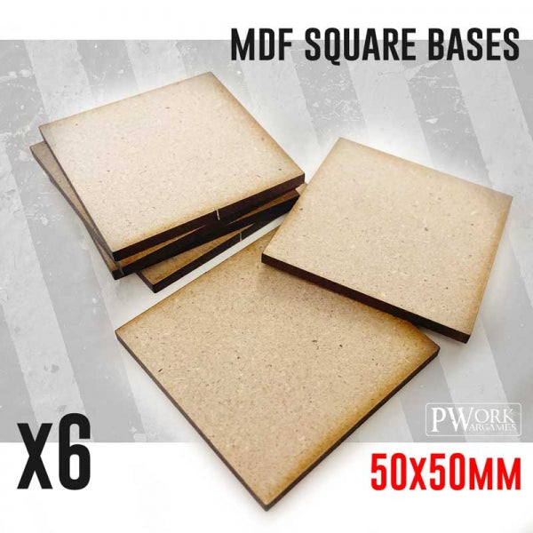 MDF Square Bases - 50x50mm x6 units