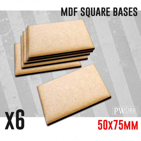 MDF Square Bases - 50x75mm x6 units