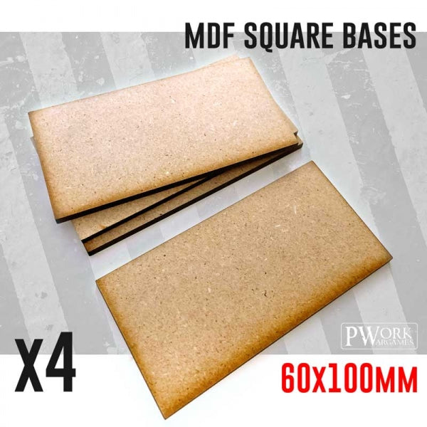 MDF Square Bases - 60x100mm x4 units