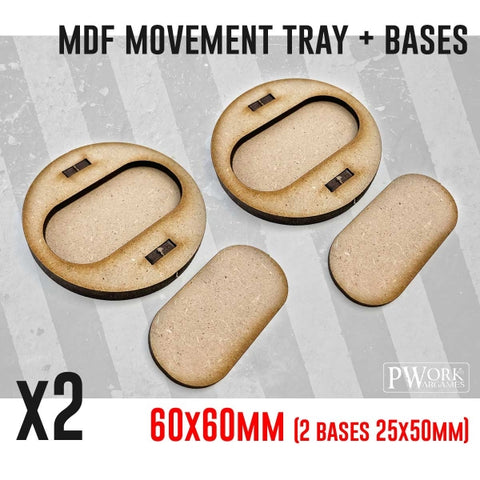 Movement Tray - 60x60mm x2 Units (modello A)