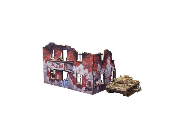 WW2 Ostfront Stalingrad  Apartment Block Back (with  balcony) (1) PREPAINTED