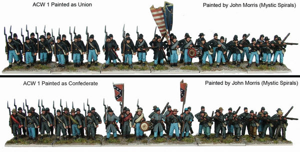 ACW1 Plastic American Civil War Infantry ( box of 36 figures)