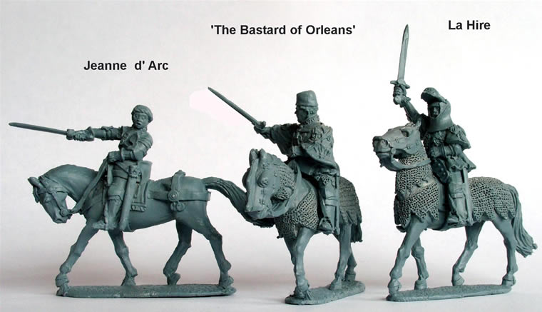Jeanne d' Arc, La Hire, 'Bastard of Orleans' (all mounted)