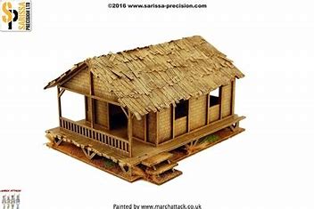 Low Woven Palm-Style Village House - 28mm