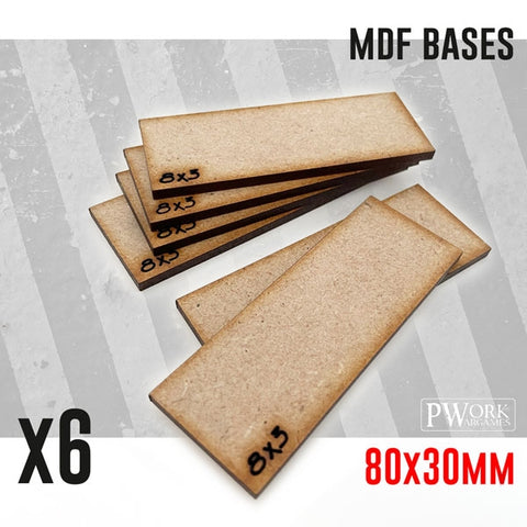 MDF Bases - 80x30mm x6 units
