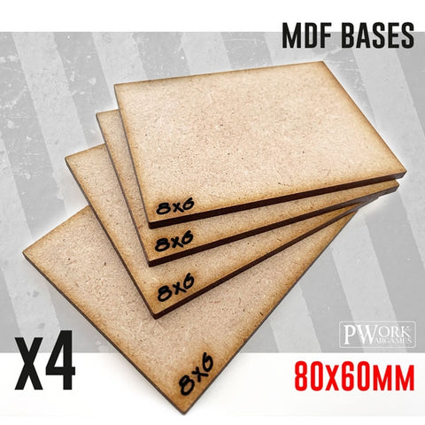MDF Bases - 80x60mm x4 units