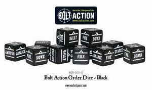 Bolt Action Orders Dice - Black (12)