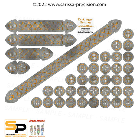 DARK AGES NORMAN TOKEN & RULER SET – FULL COLOUR