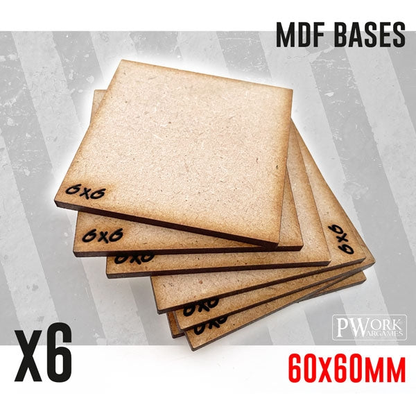 MDF Bases 60x60mm x6 units