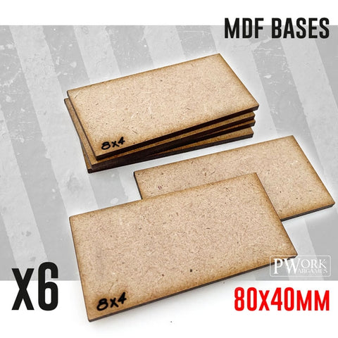MDF Bases - 80x40mm x6 units