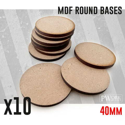 MDF Round Bases - Ø40mm x10 units