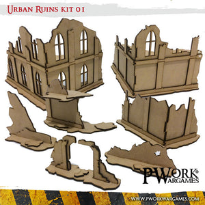 Urban Ruins 01 - MDF Terrain Scenery