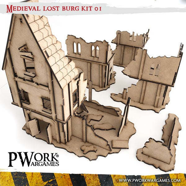 Medieval Lost Burg 01 - MDF Terrain Scenery