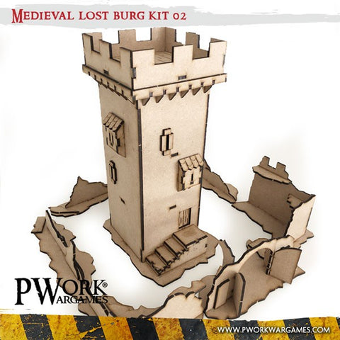 Medieval Lost Burg 02 - MDF Terrain Scenery